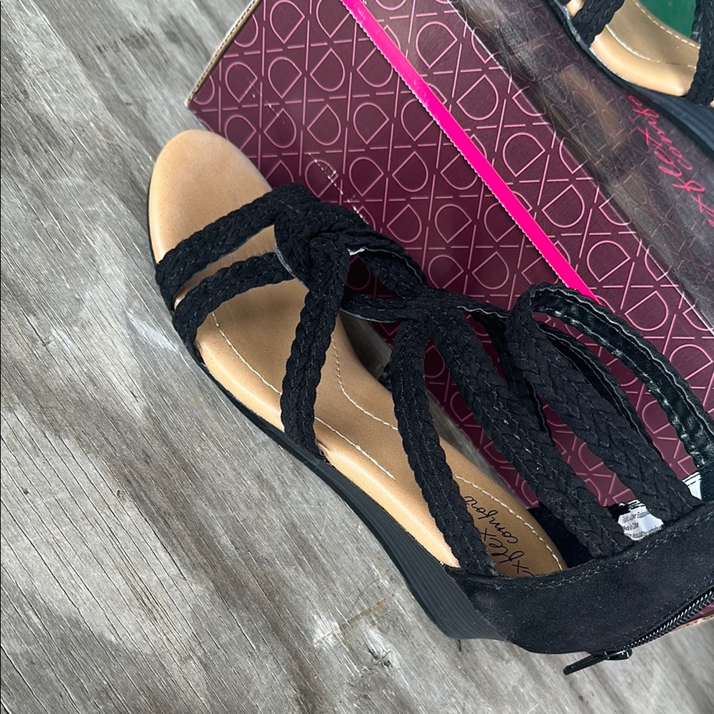 American Rag Black Sandals with Ankle Strap